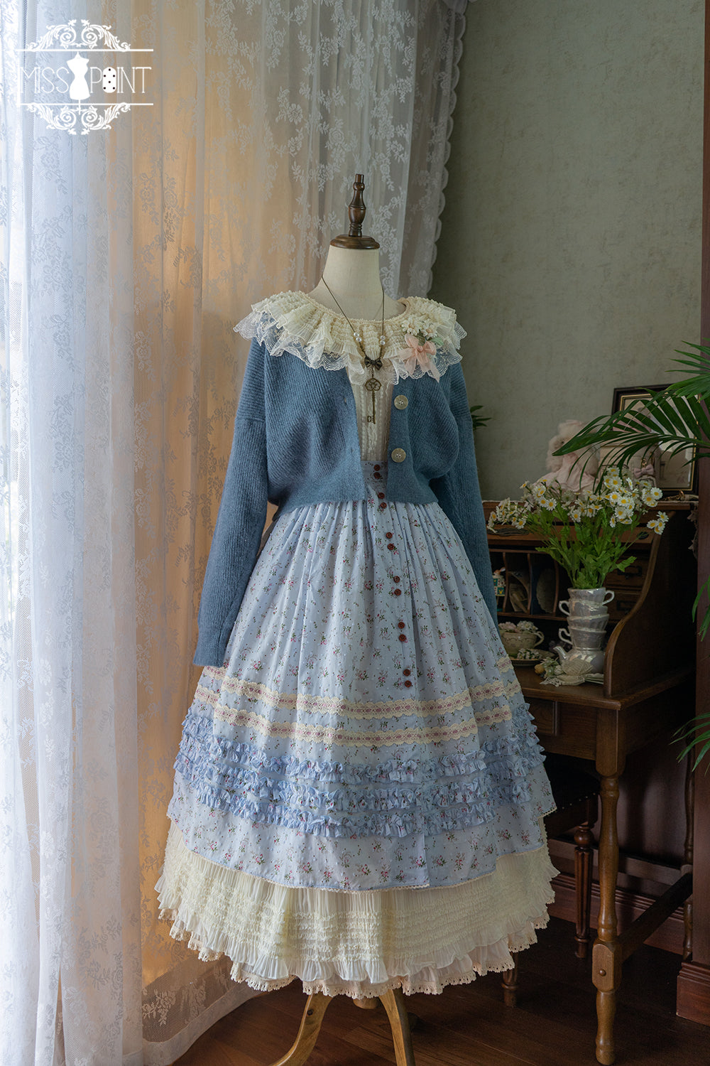 Miss Point~Flowers with Alice~Vintage Lolita Winter Fall Knitted Sweater Coat