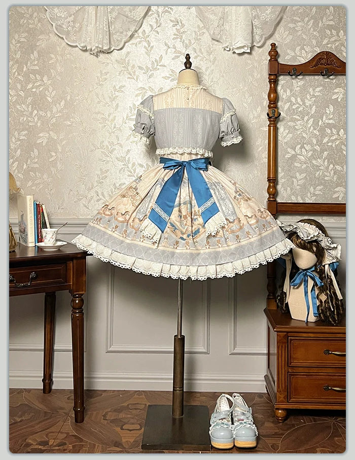 Alice Girl~Sea Salt Fairytale~Sweet Doll-like Lolita OP Animal Printed Lolita Dress