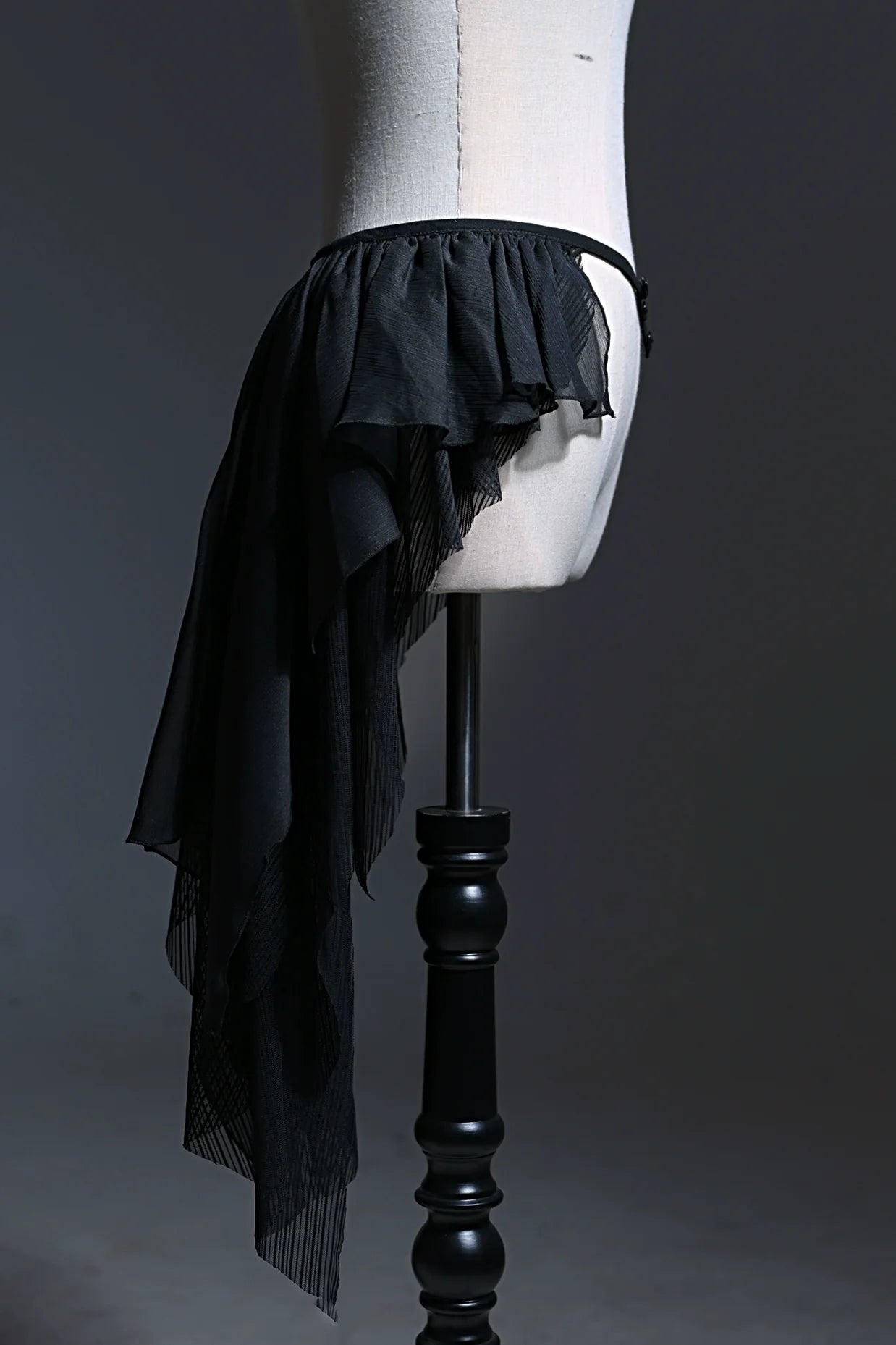 LilithHouse~Horror House~Gothic Lolita Wrap Skirt Double Layer Irregular Hip Scarf