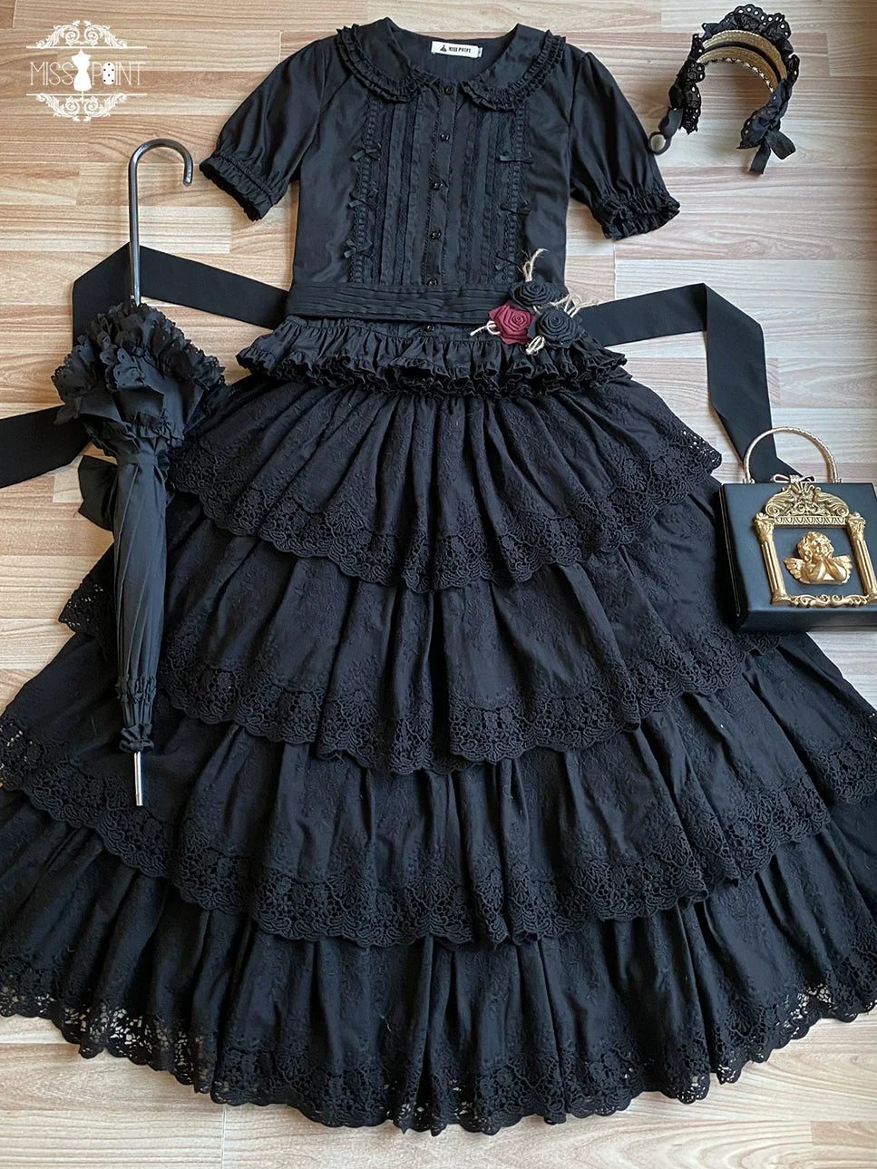 Miss Point~Forest Waltz~Classic Lolita Tiered Skirt Multi-layer Embroidered SK