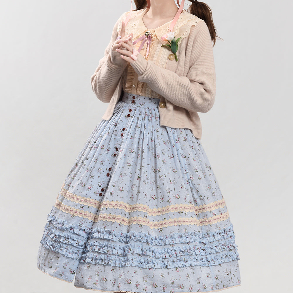 Miss Point~Flowers with Alice~Vintage Lolita Winter Fall Knitted Sweater Coat