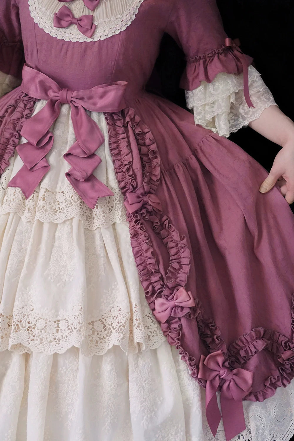 Miss Point~Lilyka Garden~Classic Lolita OP Dress Elegant Floral Wall Princess Sleeve