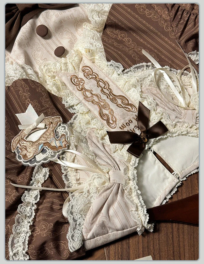 Alice Girl~Sea Salt Fairytale~Sweet Doll-like Lolita OP Animal Printed Lolita Dress