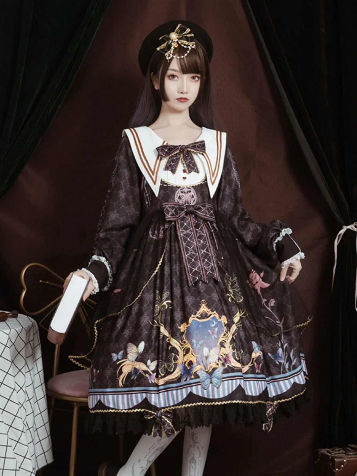 OCELOT~Classic Lolita OP Sailor Collar Elegant Lolita Dress