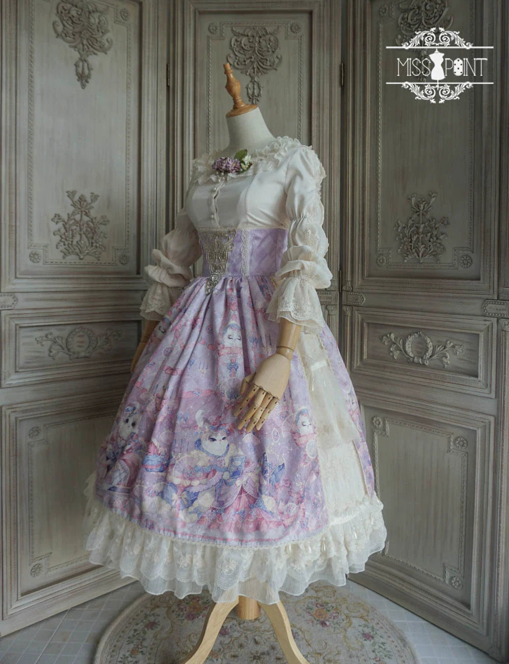 Miss Point~Elizabeth Meow~Classic Lolita Blouse Lotus Root Sleeve Lolita Shirt