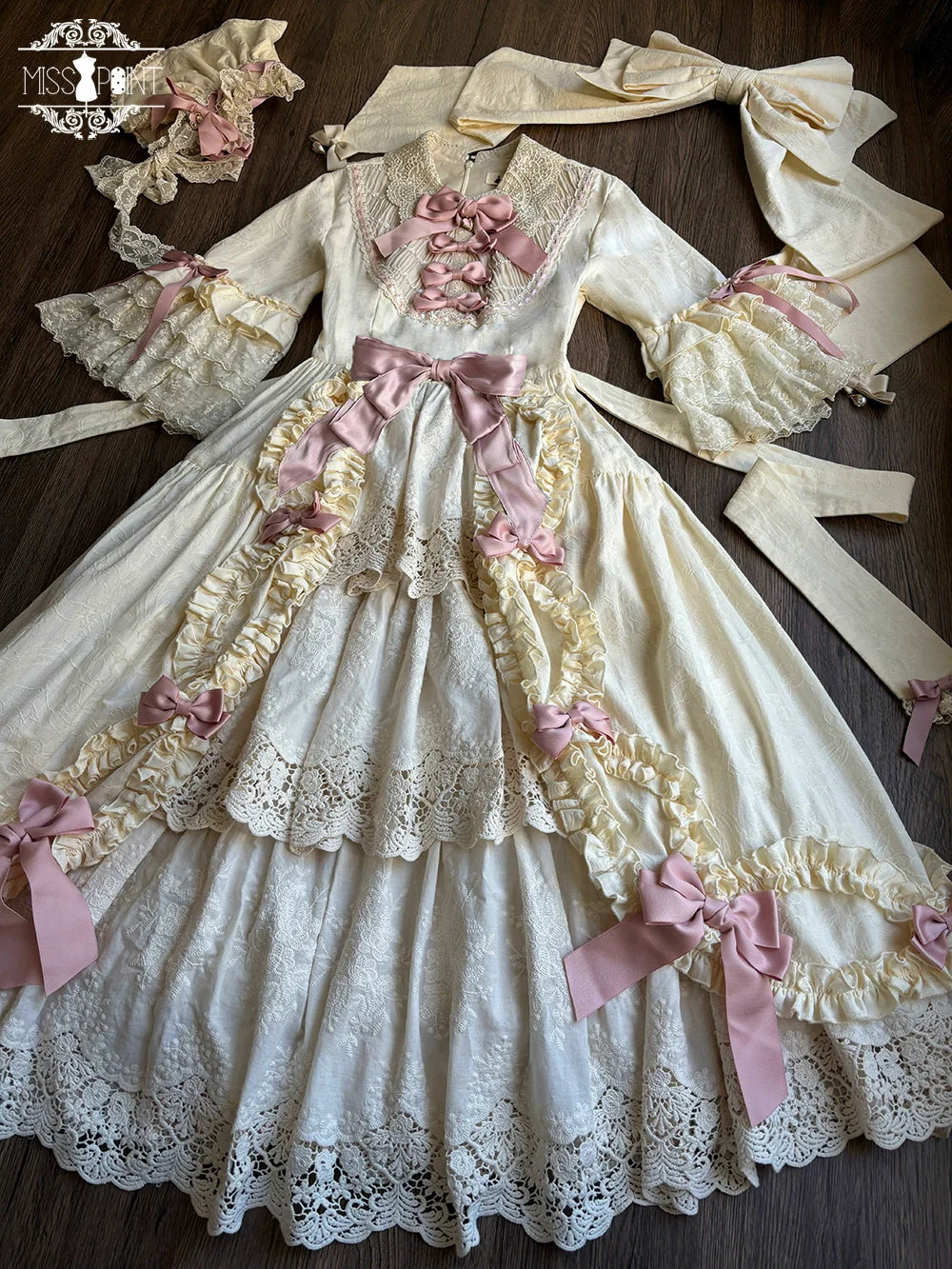 Miss Point~Lilyka Garden~Classic Lolita OP Dress Elegant Floral Wall Princess Sleeve