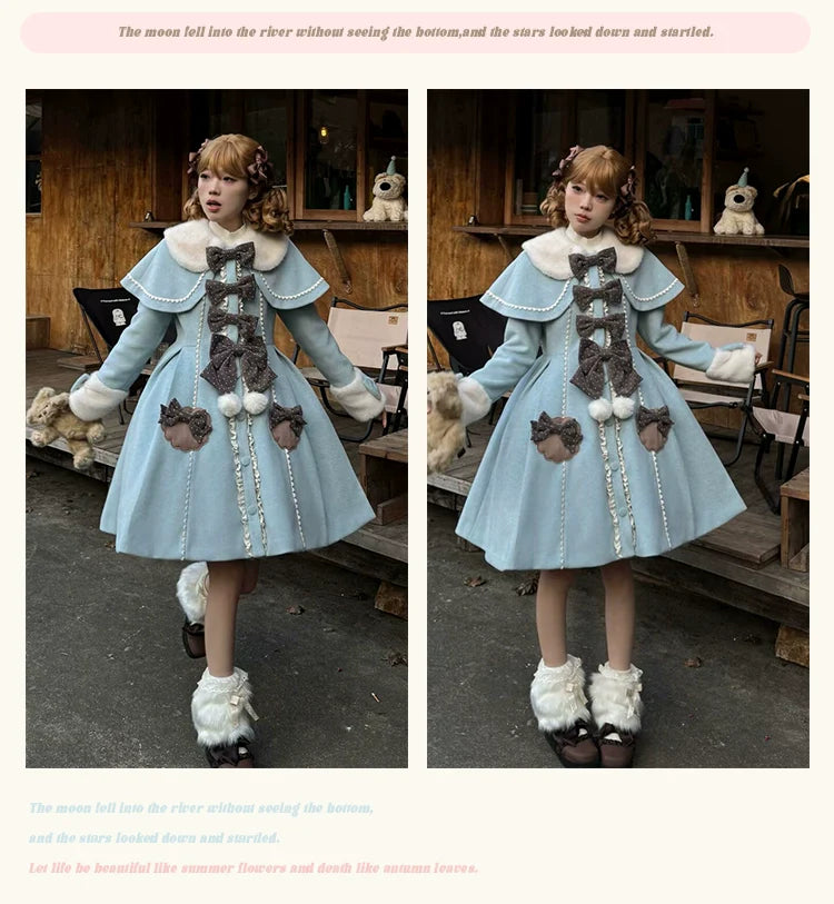 Sakurahime~Sweet Cookie~Sweet Lolita Coat Detachable Cape Pastel Outwear