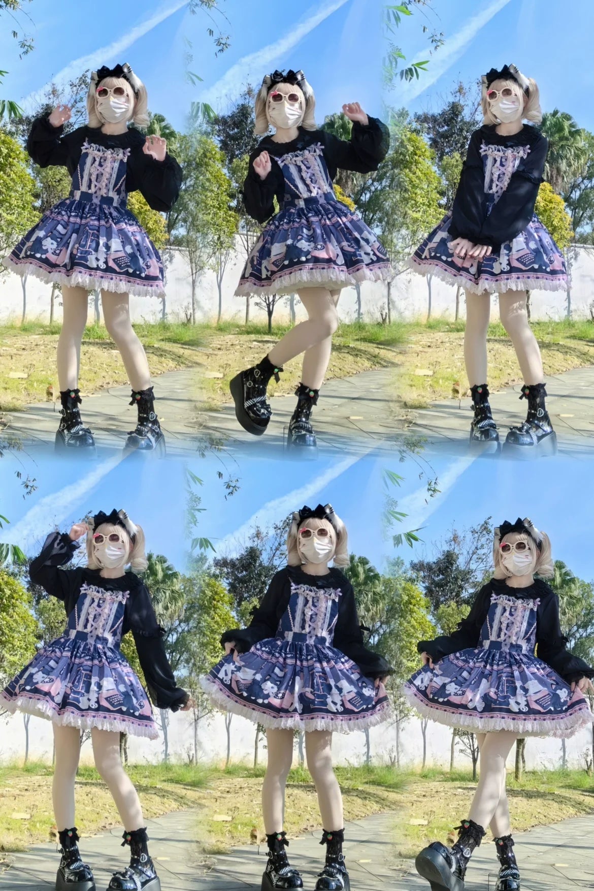 DMFS Lolita~Sweet Lolita Blouse Double-layered Puff Sleeves Lolita Shirt