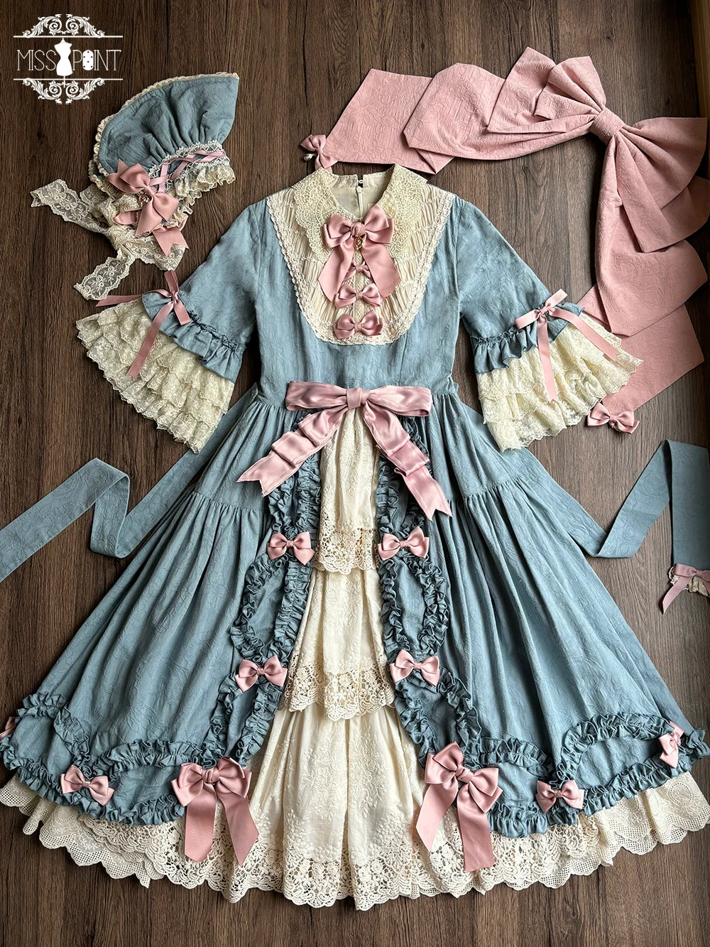 Miss Point~Lilyka Garden~Classic Lolita OP Dress Elegant Floral Wall Princess Sleeve