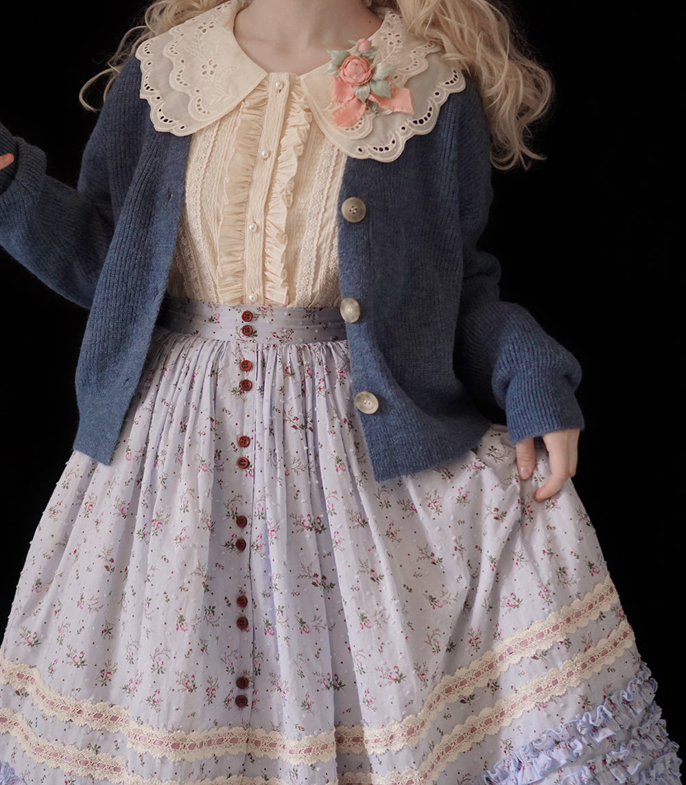 Miss Point~Flowers with Alice~Vintage Lolita Winter Fall Knitted Sweater Coat