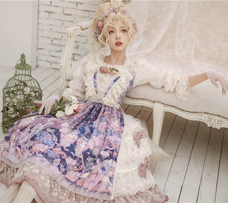 Miss Point~Elizabeth Meow~Classic Lolita Blouse Lotus Root Sleeve Lolita Shirt