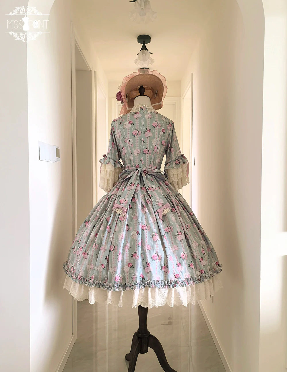 Miss Point~Lilyka Garden~Classic Lolita OP Dress Elegant Floral Wall Princess Sleeve