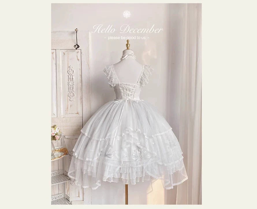 Mieye~Elegant Lolita JSK Flounce Hemline Multicolors