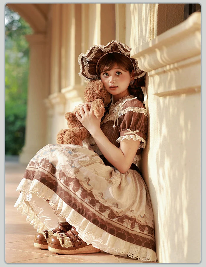Alice Girl~Sea Salt Fairytale~Sweet Doll-like Lolita OP Animal Printed Lolita Dress