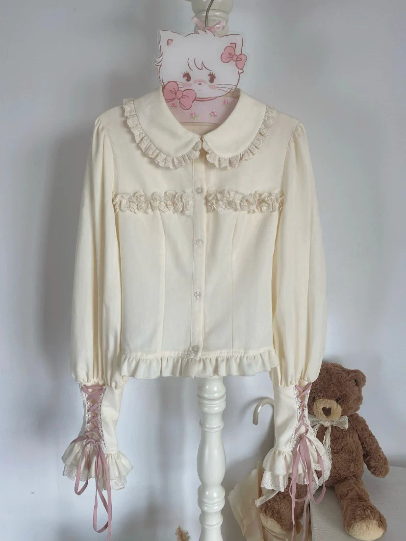 Sakurahime~Cupid Overture~Sweet Lolita Blouse Mutton Sleeves Shirt