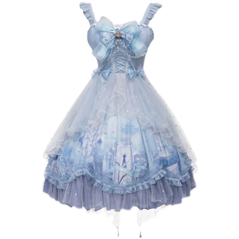 YingLuoFu~Wedding Lolita JSK Suit Printed Classic Lolita Dress