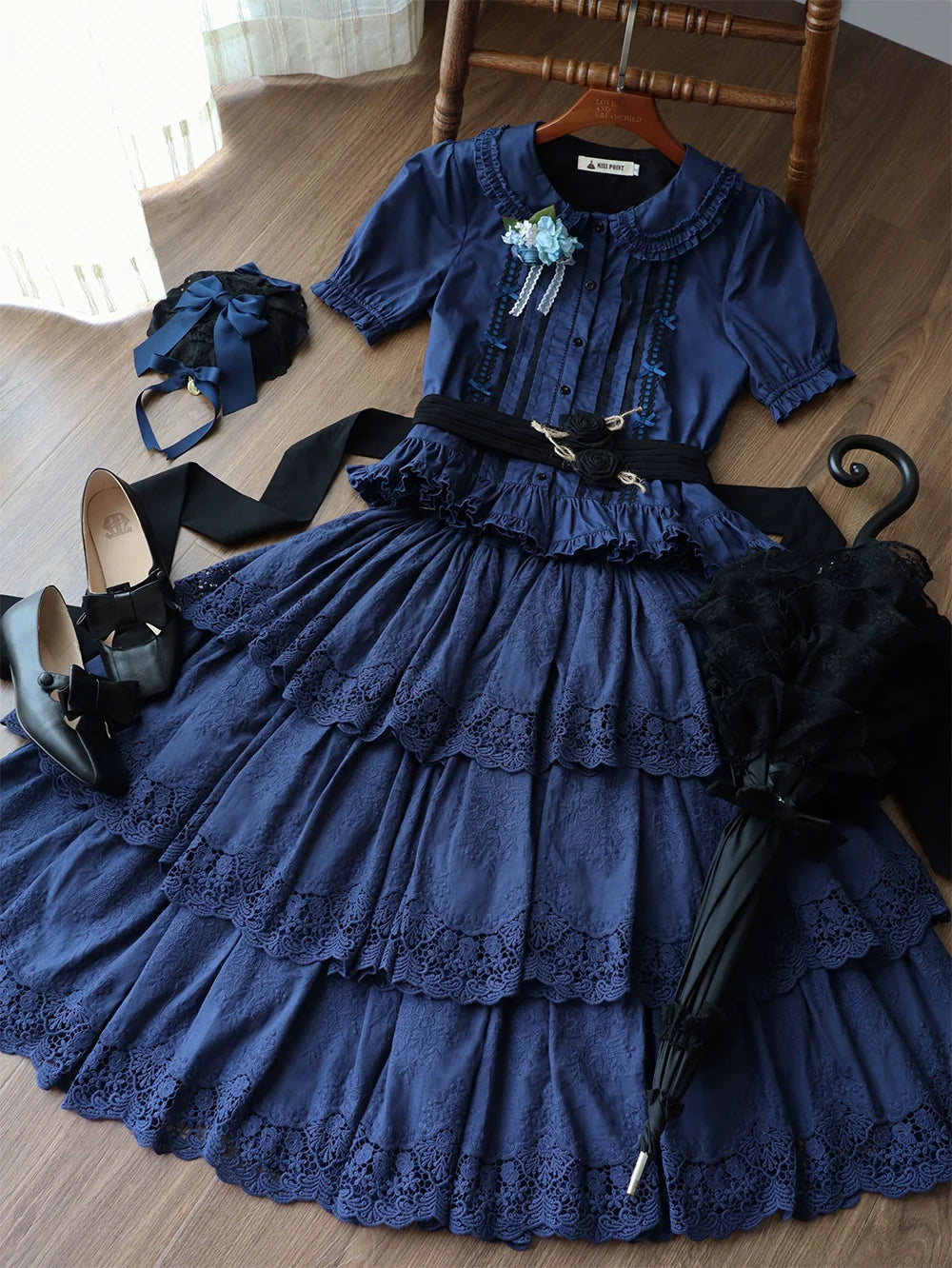 Miss Point~Forest Waltz~Classic Lolita Tiered Skirt Multi-layer Embroidered SK