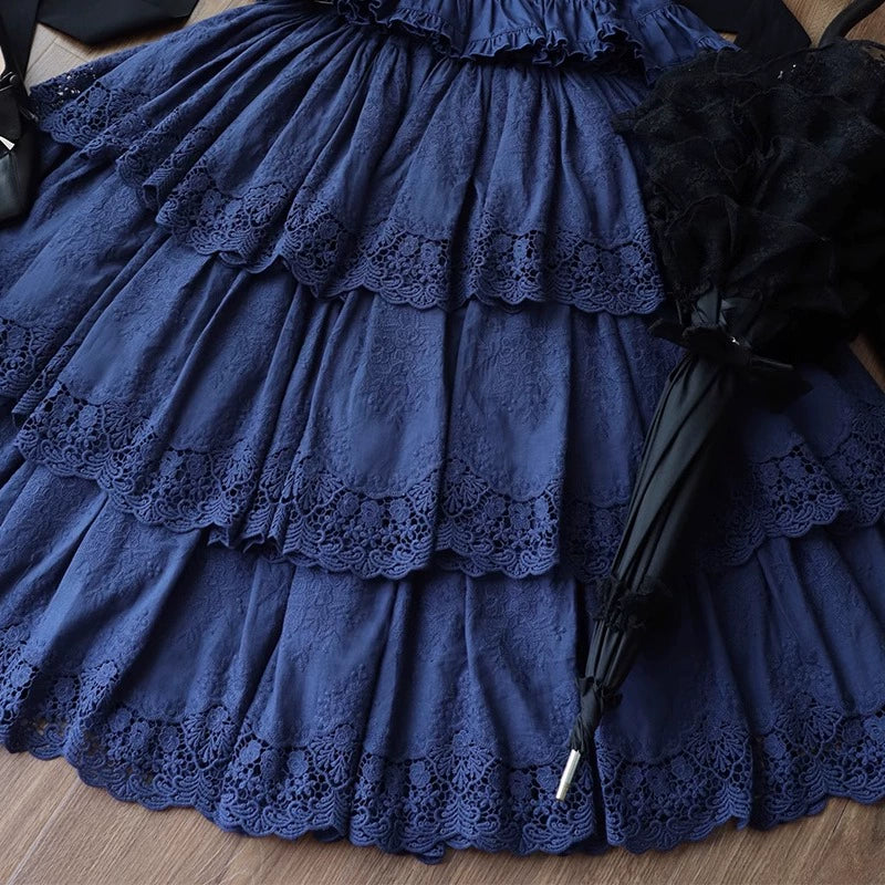 Miss Point~Forest Waltz~Classic Lolita Tiered Skirt Multi-layer Embroidered SK