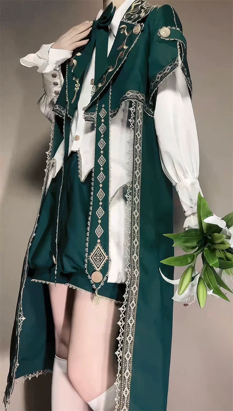 Letters from Unknown Star~Divine Envoy~Ouji Lolita Shorts Suit Military Lolita Coat and Shirt