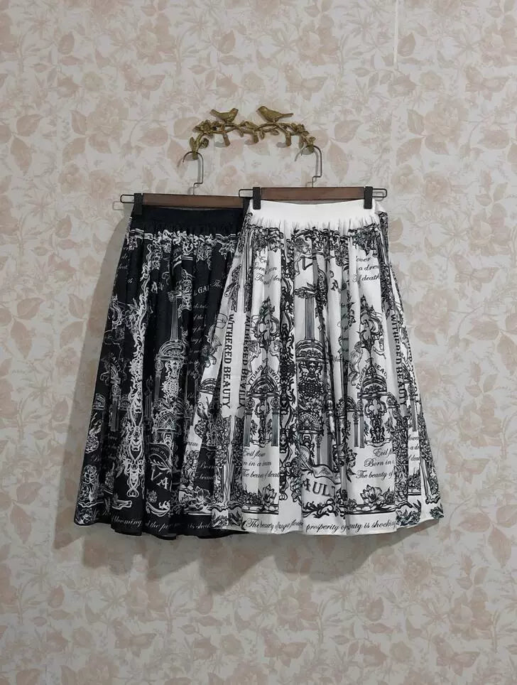 Vault Design~Angel Garden~Classic Lolita SK A-line Printed Lolita Skirt