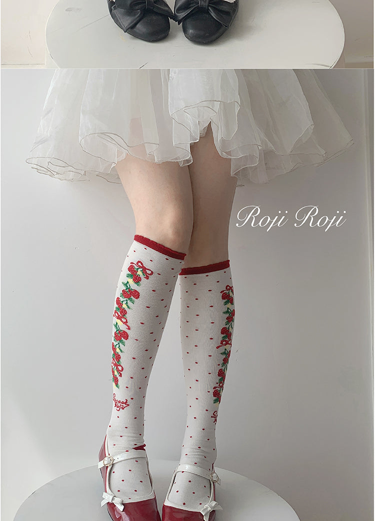 Roji Roji~Autumn Sweet Lolita Cotton Thigh-high Socks