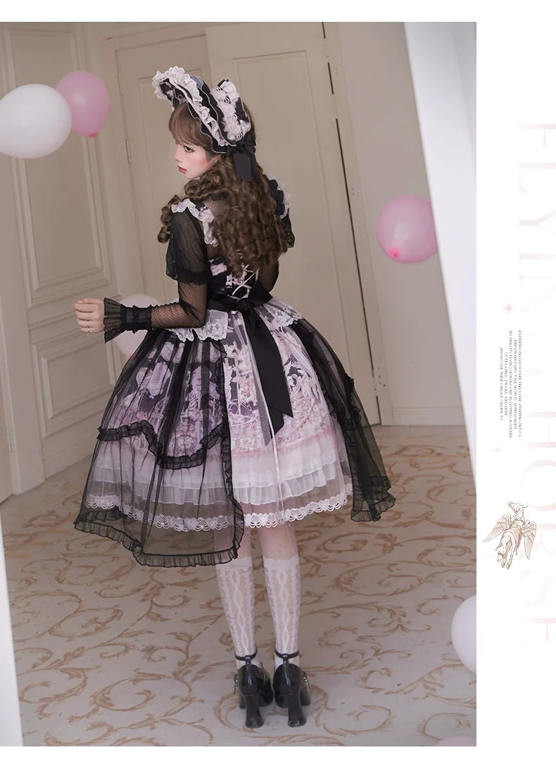 Urtto~Pegasus Park~Sweet Lolita JSK Dress Dual Color Princess Lolita Dress Set