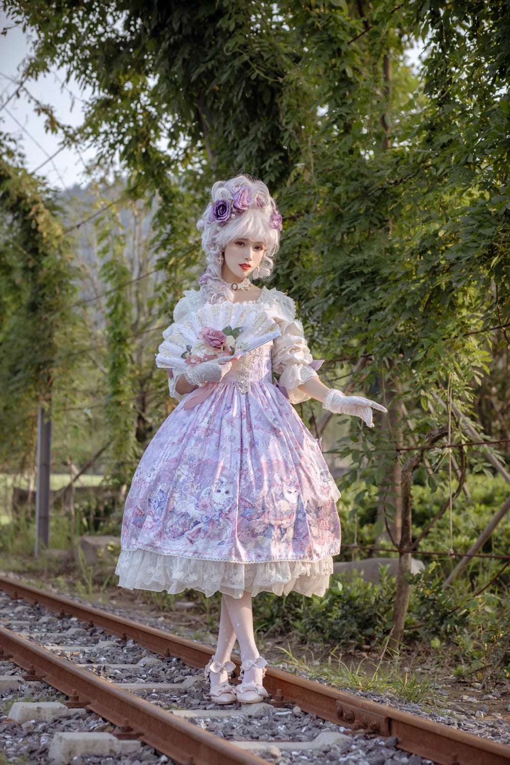 Miss Point~Elizabeth Meow~Classic Lolita Blouse Lotus Root Sleeve Lolita Shirt