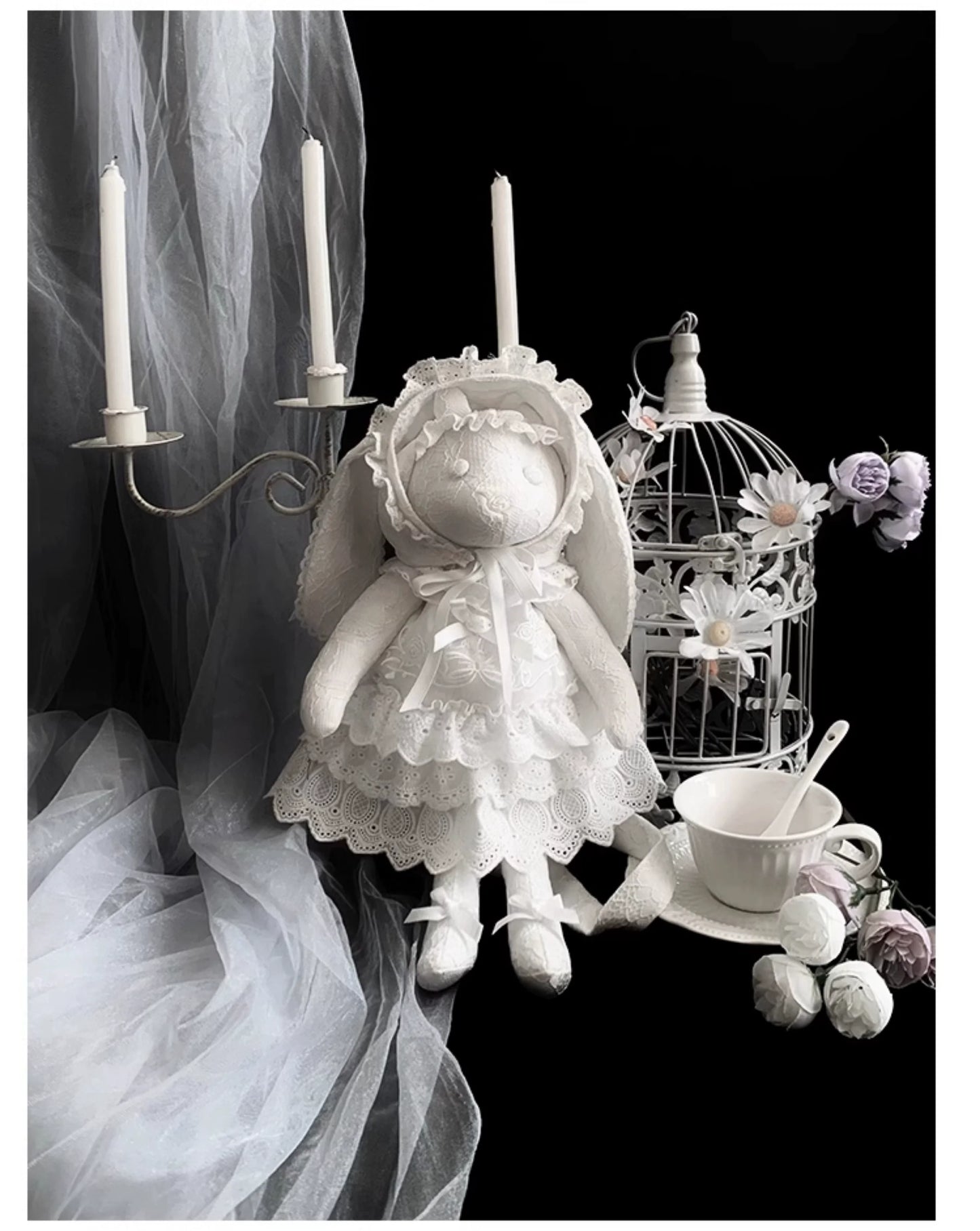 With PUJI~Puppet Box~Kawaii Lolita Bag Lamb Kitten Detachable Bag Dress Hat