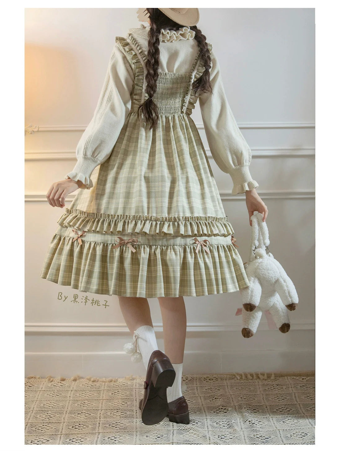 EESSILY~Green Fairy Tales~Classic Lolita Plaid JSK Plus Size Lolita Dress