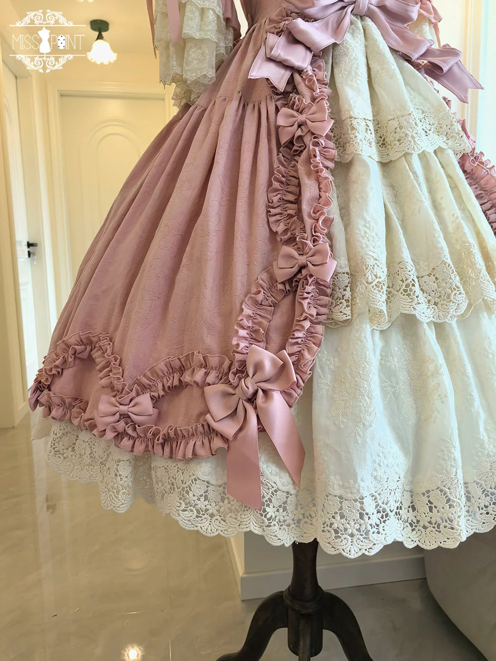 Miss Point~Lilyka Garden~Classic Lolita OP Dress Elegant Floral Wall Princess Sleeve
