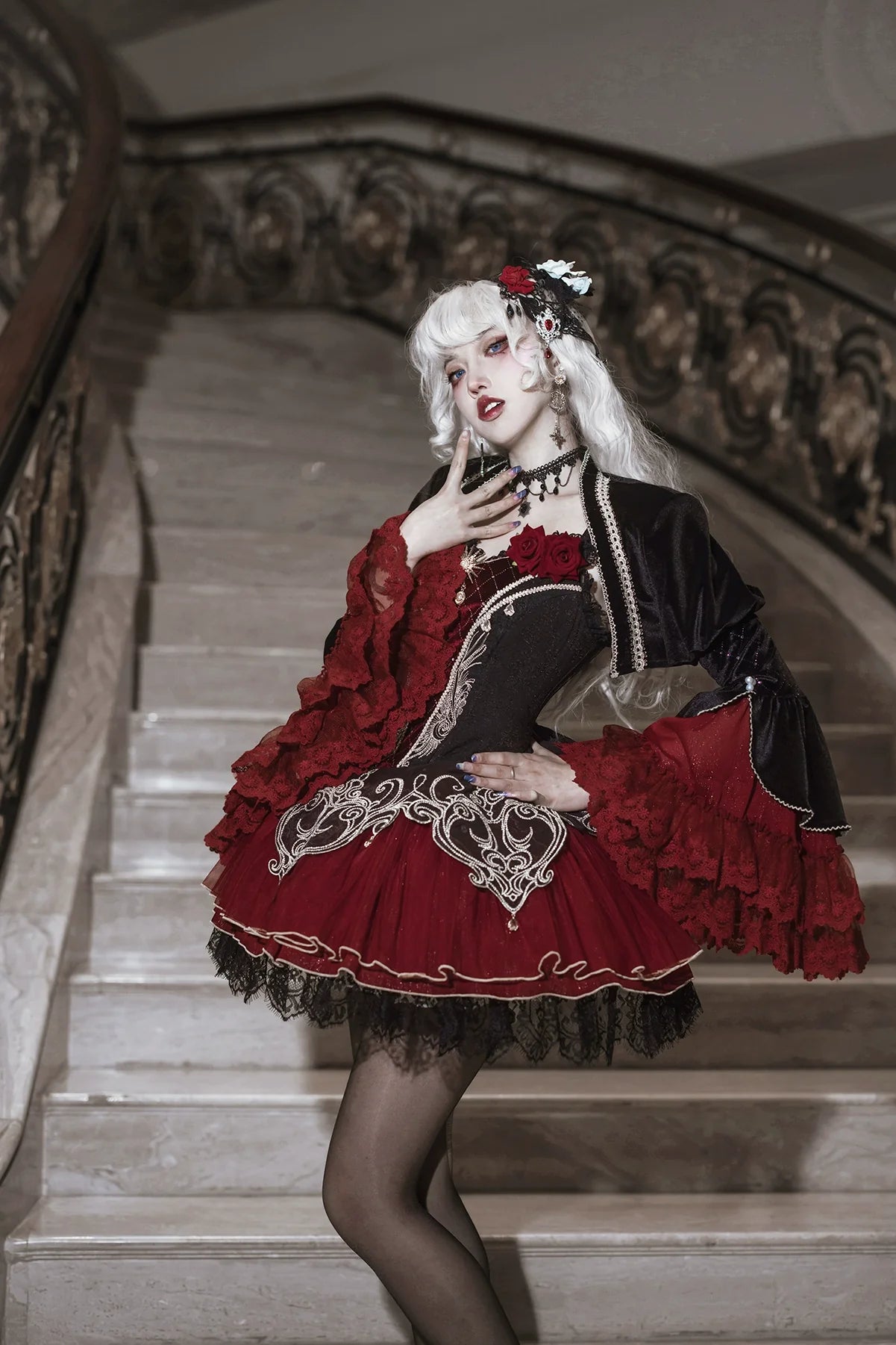 Letters from Unknown Star~Blood Feast~Gothic Lolita JSK Suit Daily Goth Dress