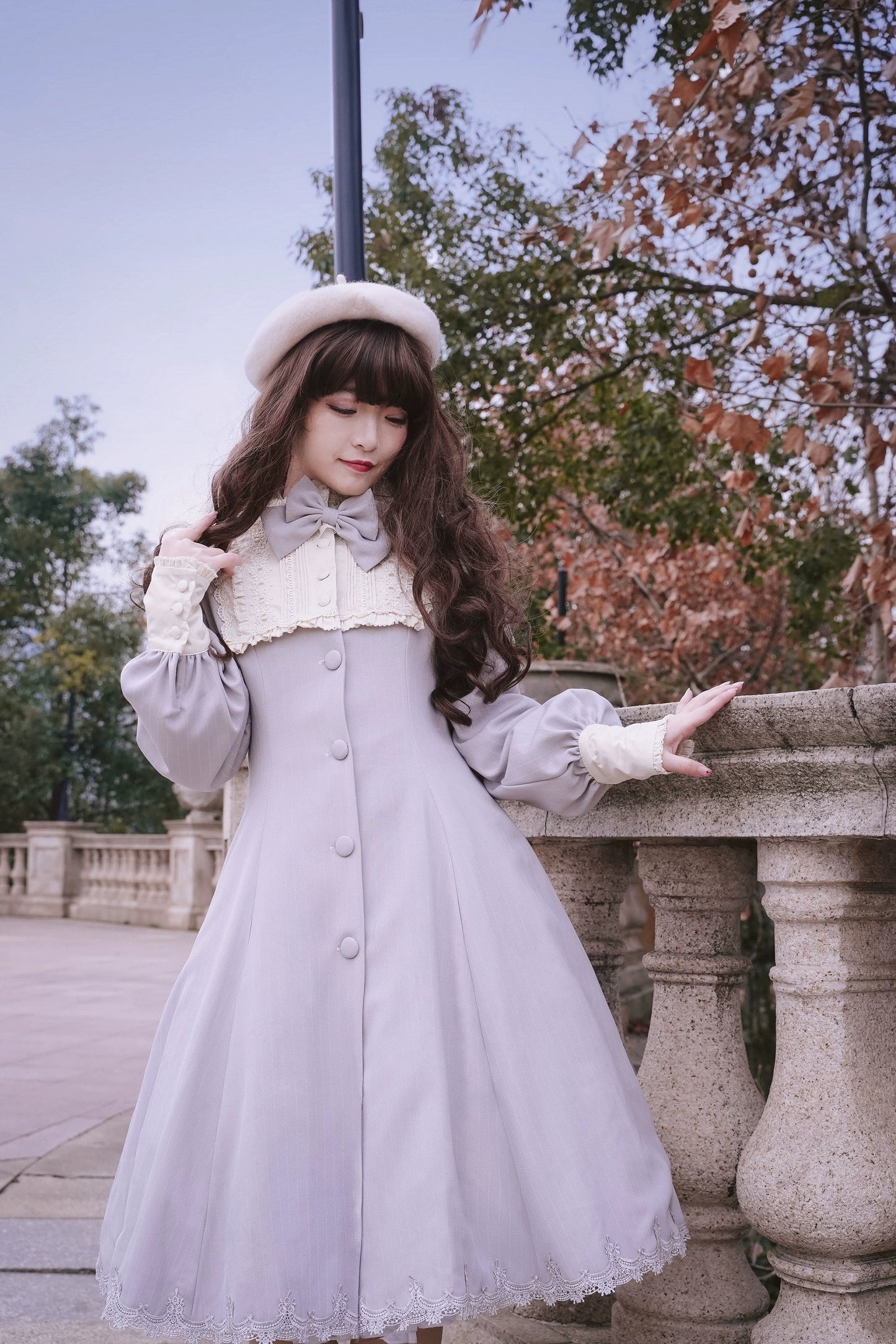 Strawberry Witch~Daily Lolita Coat Sherlock Style Lolita Coat Striped OP