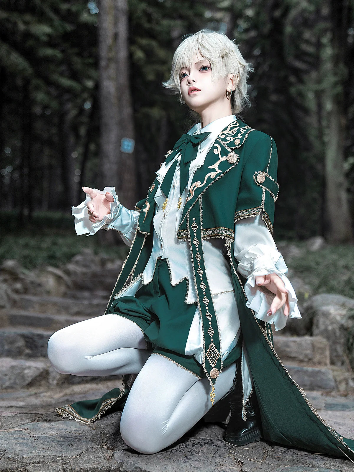Letters from Unknown Star~Divine Envoy~Ouji Lolita Shorts Suit Military Lolita Coat and Shirt