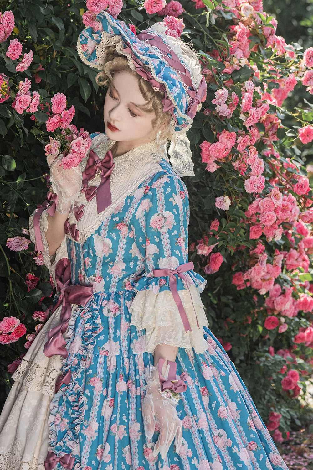 Miss Point~Lilyka Garden~Classic Lolita OP Dress Elegant Floral Wall Princess Sleeve