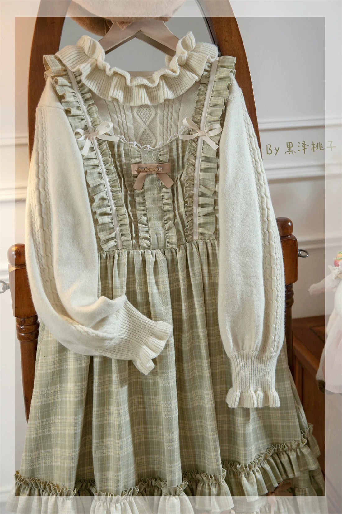 EESSILY~Green Fairy Tales~Classic Lolita Plaid JSK Plus Size Lolita Dress