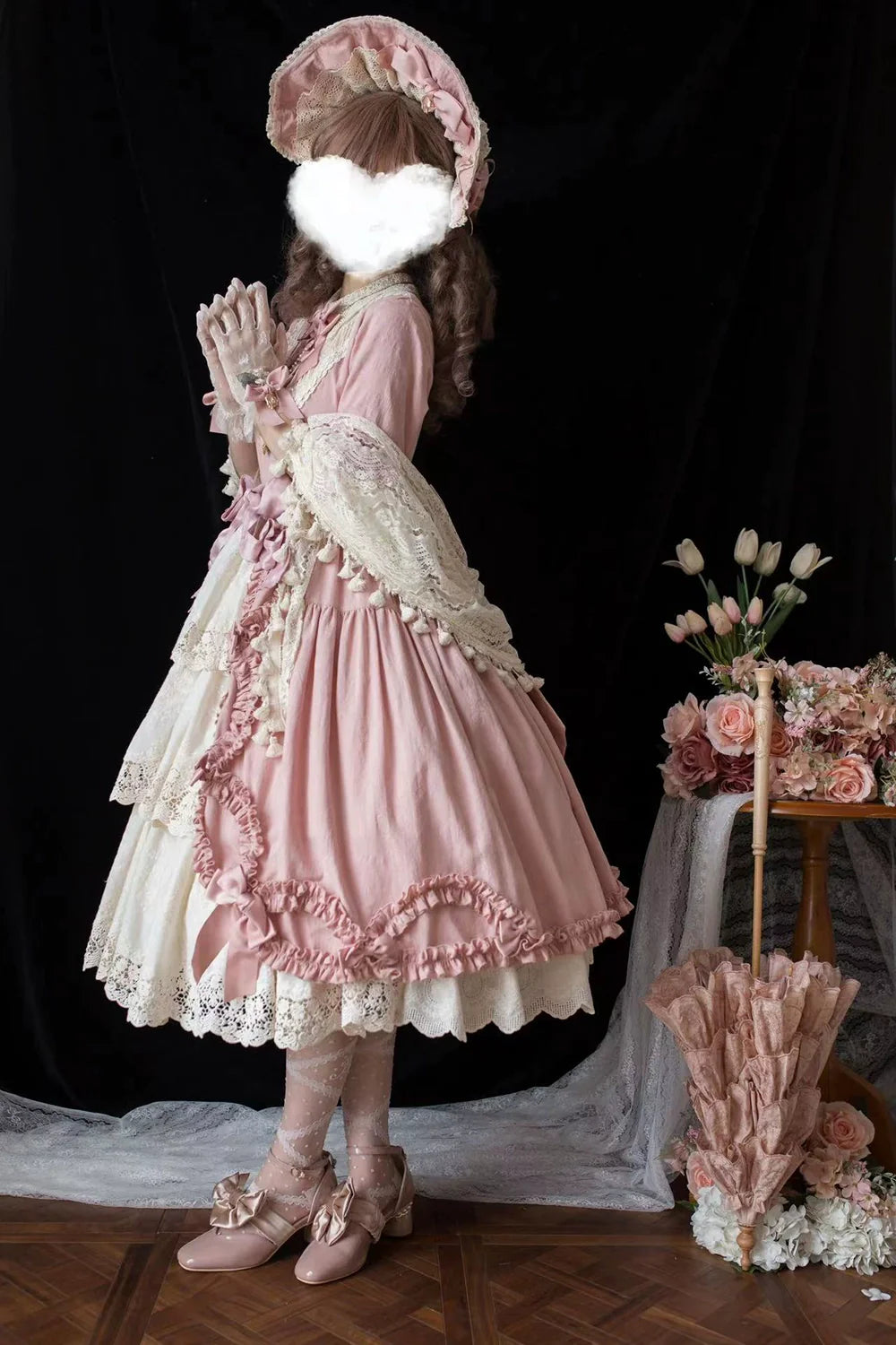 Miss Point~Lilyka Garden~Classic Lolita OP Dress Elegant Floral Wall Princess Sleeve