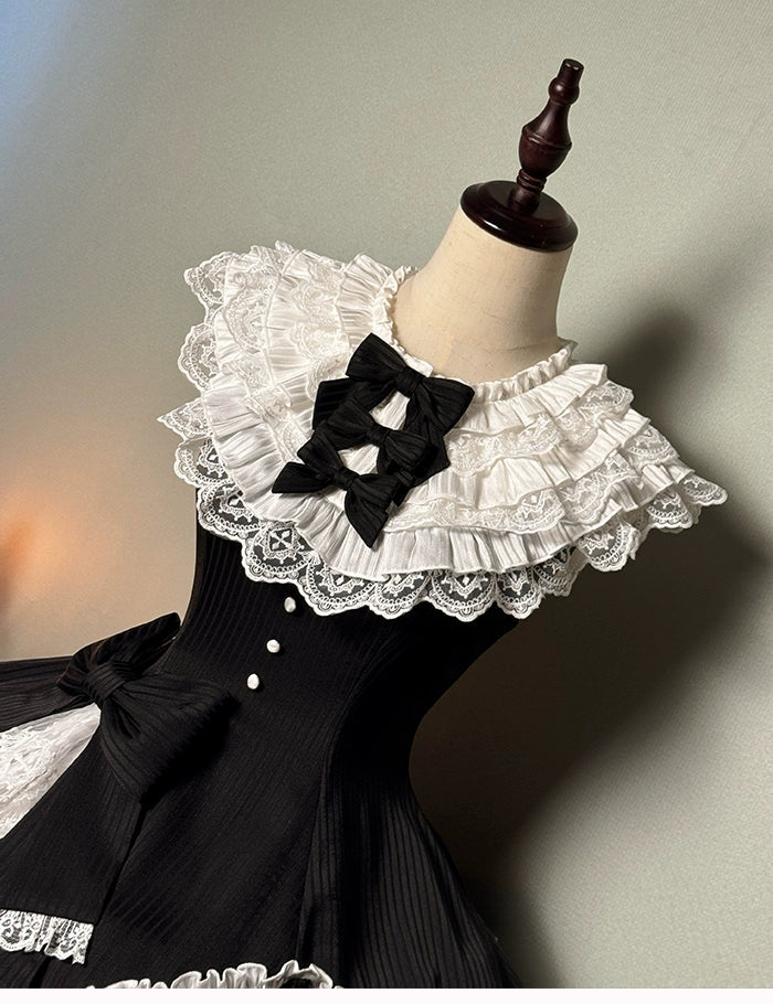 Alice Girl~Arrogant Miss~Sweet Lolita Jumper Dress with Tiered Lace Dress