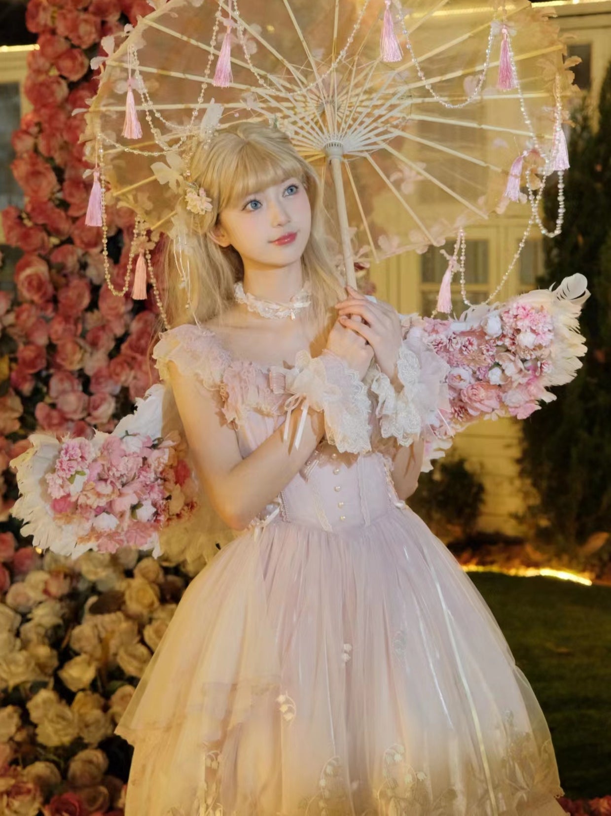 Mieye~Elegant Lolita JSK Flounce Hemline Multicolors