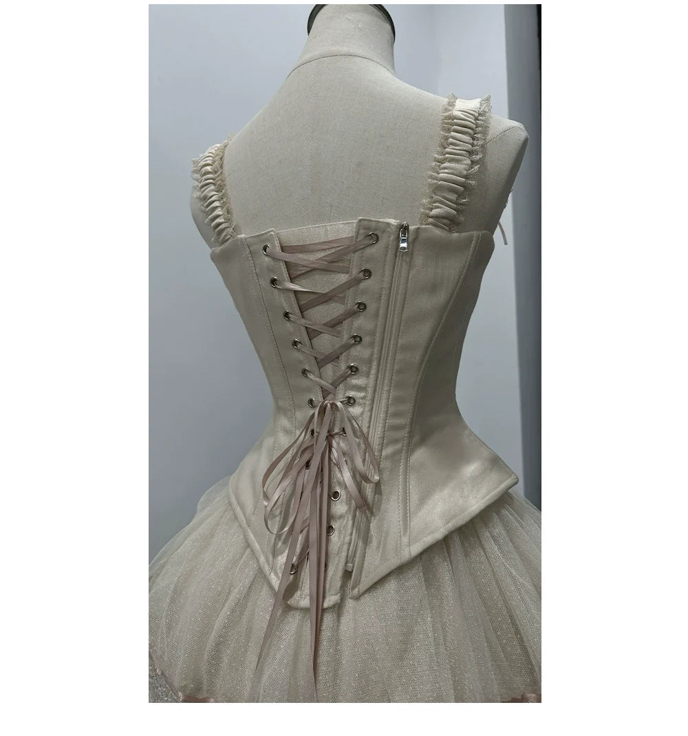 Caramel Antique~Lamp Shadow~Gorgeous Lolita Corset Classic Lolita Skirt Set