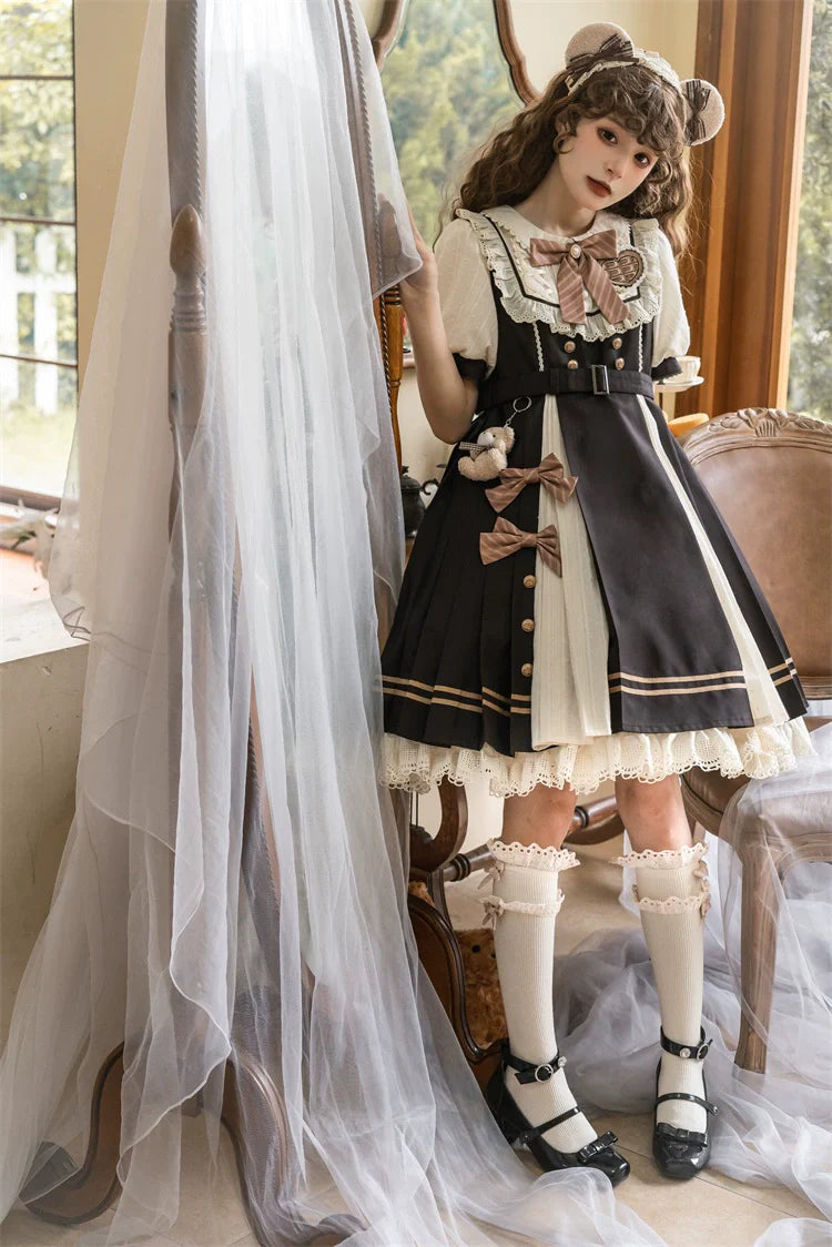 Letters from Unknown Star~Chocolate Workshop~Elegant Lolita OP Daily Short Sleeve Dress