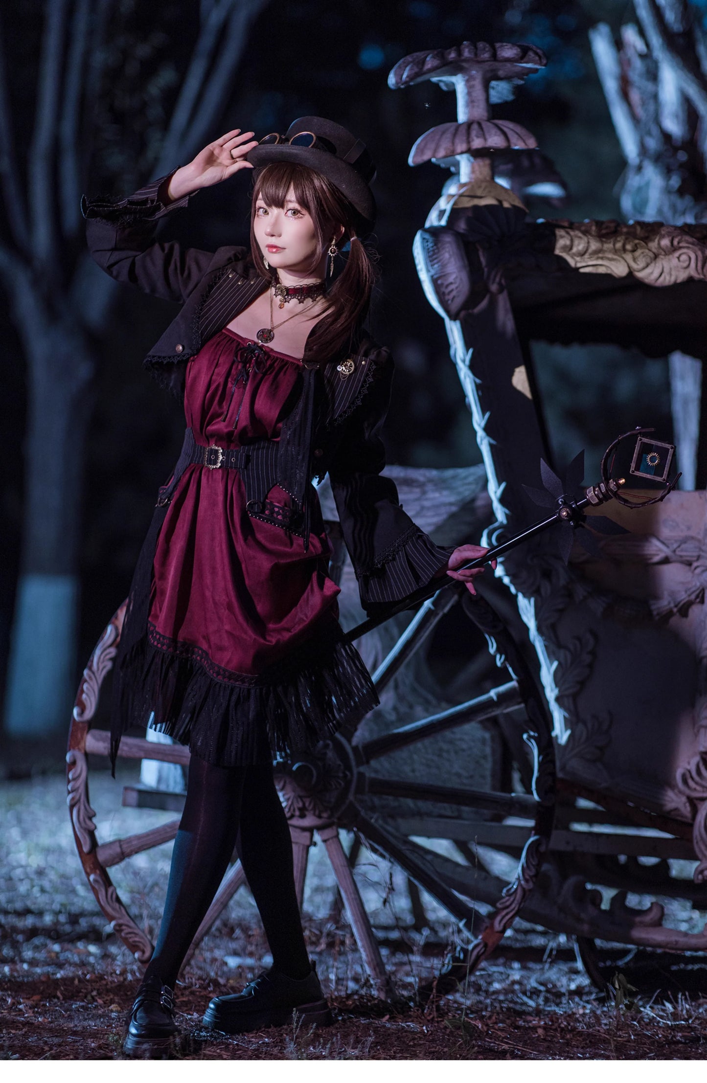 (BFM)Mr. Yi's Steam Continent~Gothic Lolita Cardigan Long Sleeve Black Short Jacket