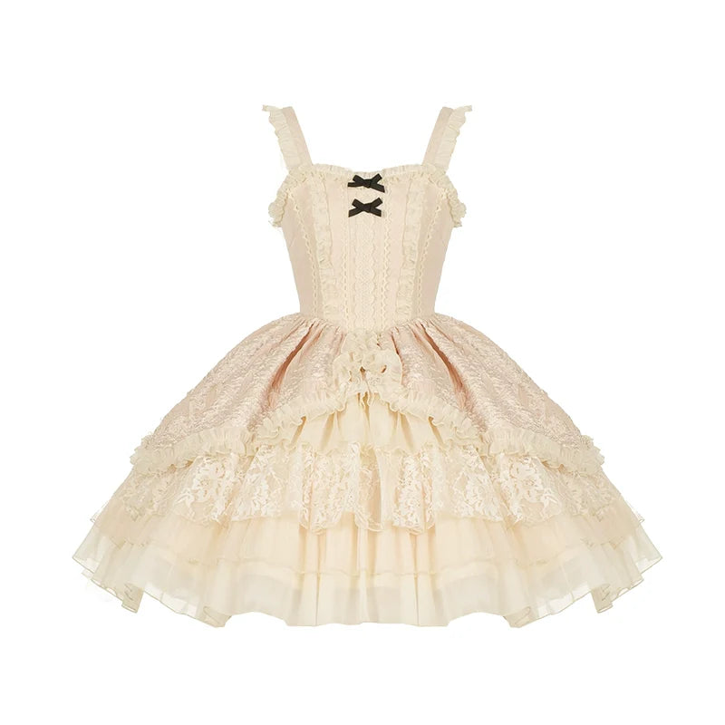 With PUJI~Music Box~Classic Lolita JSK Suit Ballet Cake Skrit