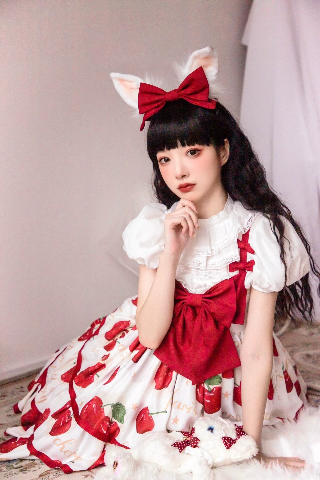 Polaris Lolita~Cherry Crown~Sweet Lolita JSK Three-tiered Dress