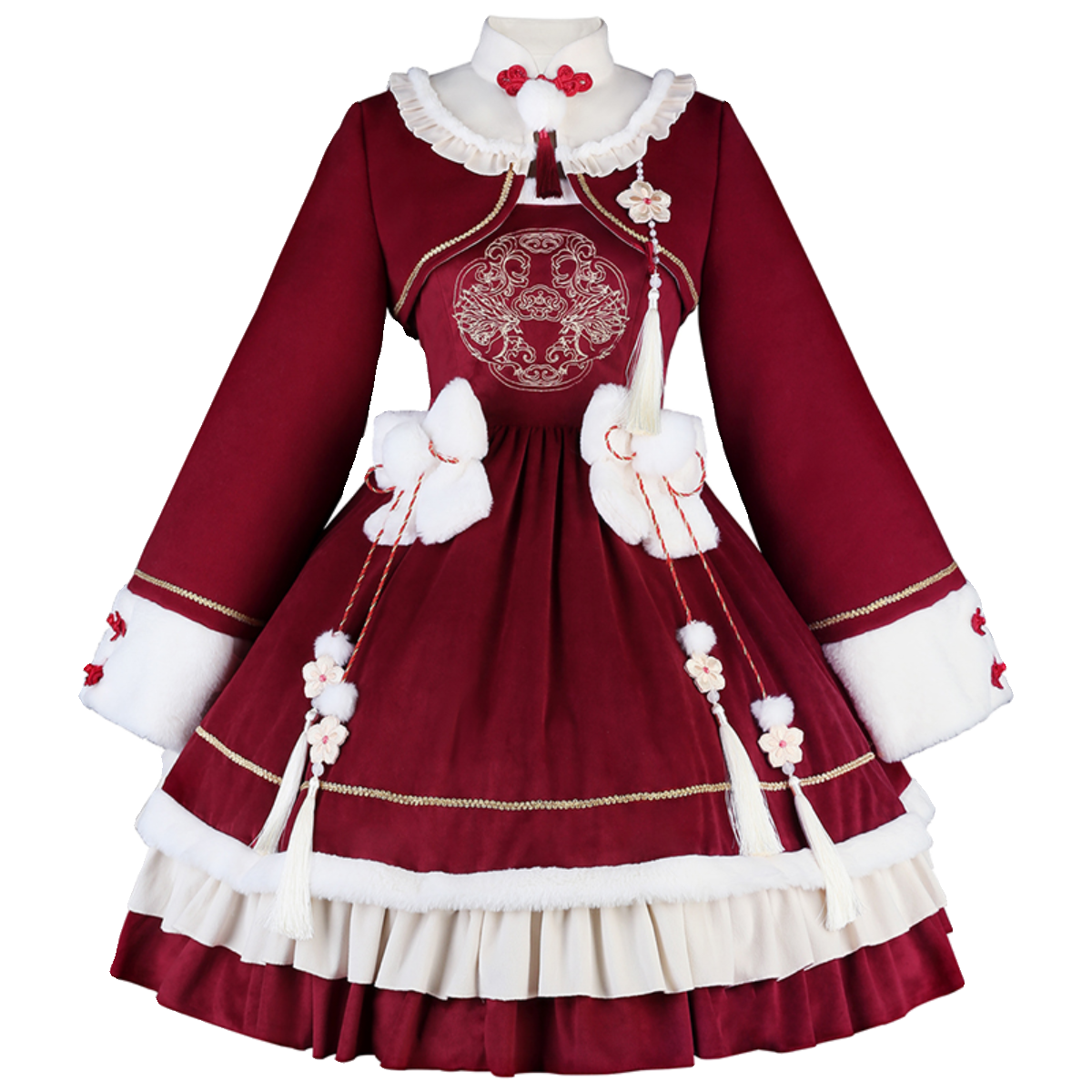 Your Princess~Qi Lolita JSK Suit New Year Lolita Bolero and Dress