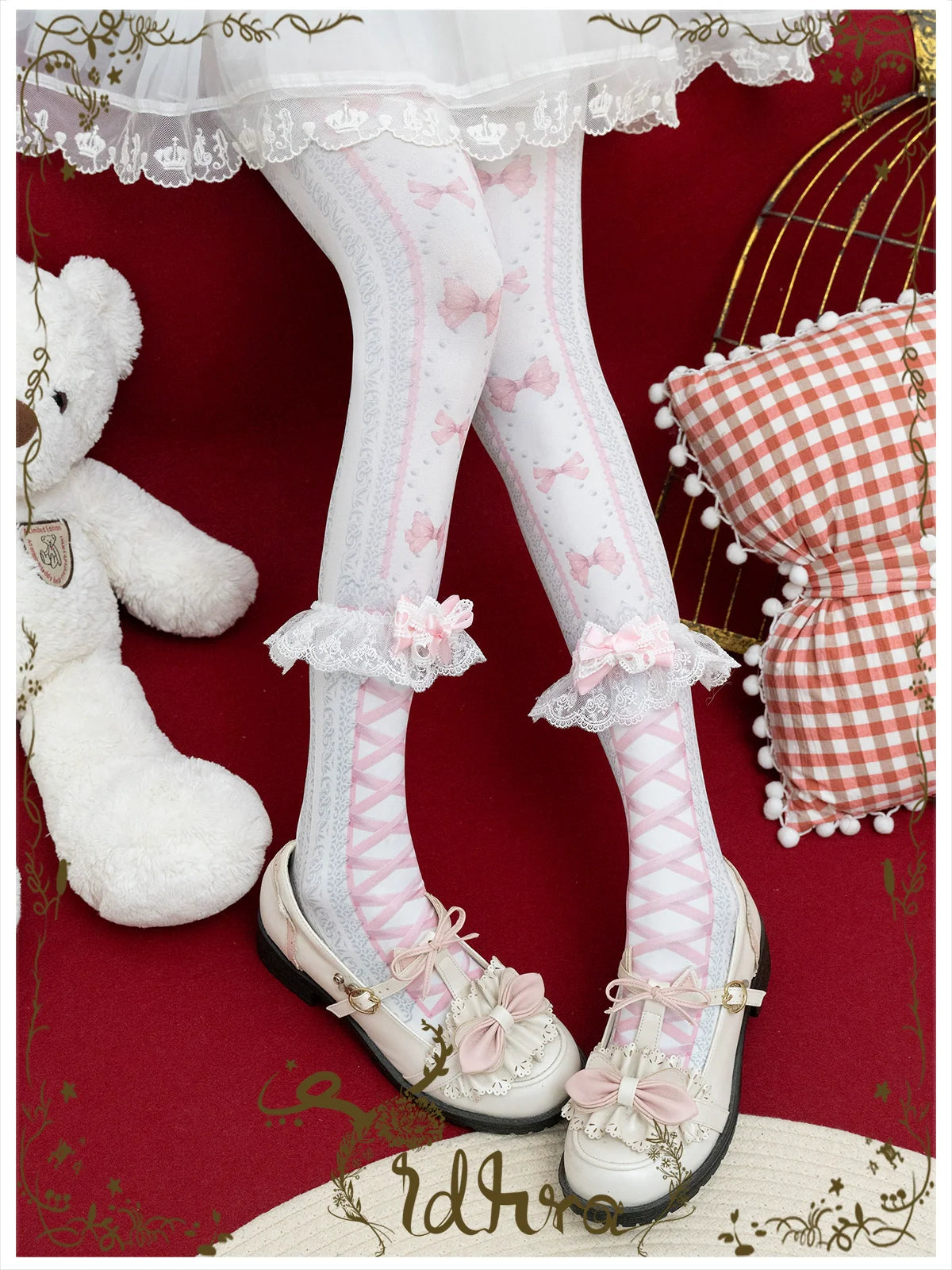 Yidhra~Christmas Lolita Pantyhose with Calf Lace Decoration
