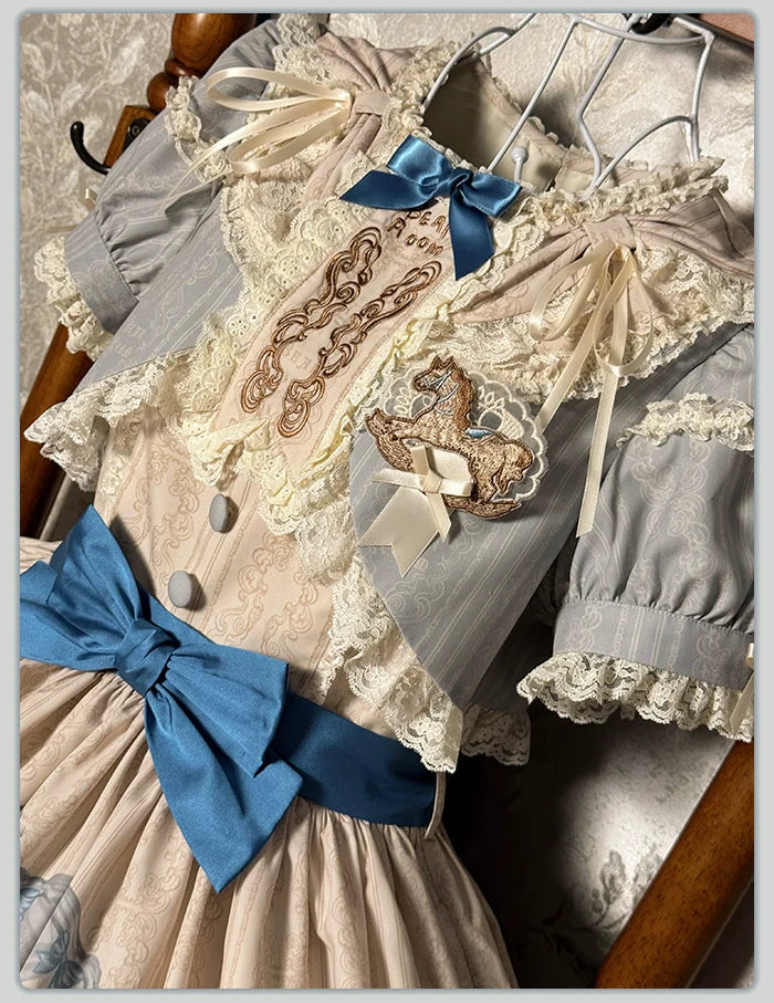 Alice Girl~Sea Salt Fairytale~Sweet Doll-like Lolita OP Animal Printed Lolita Dress