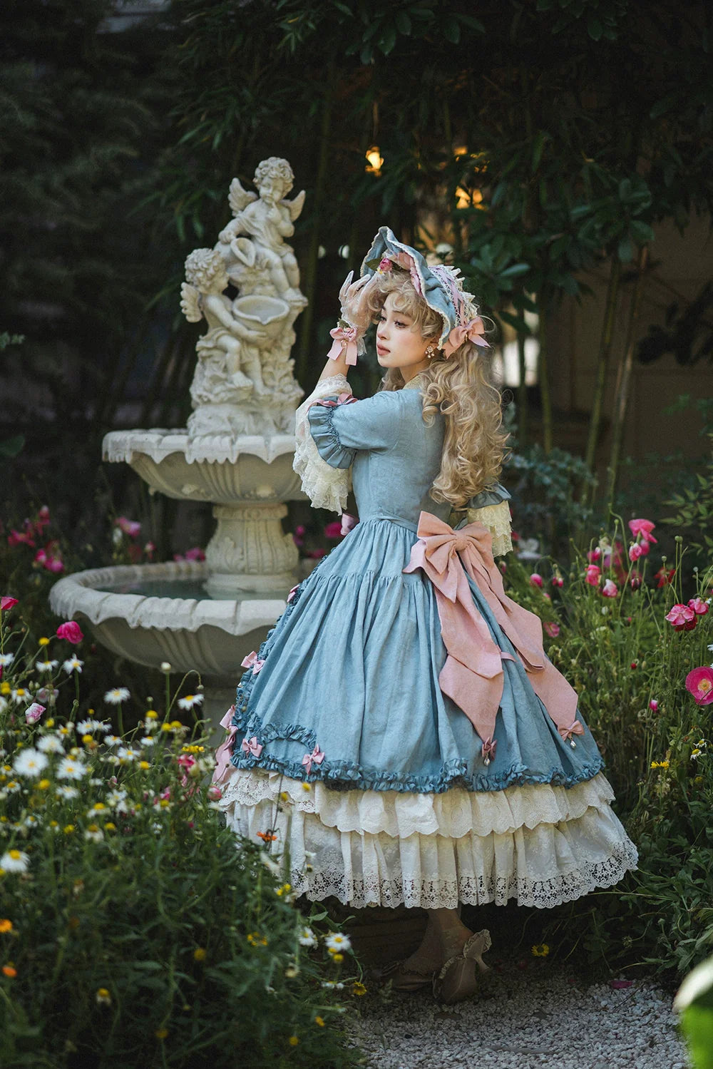 Miss Point~Lilyka Garden~Classic Lolita OP Dress Elegant Floral Wall Princess Sleeve