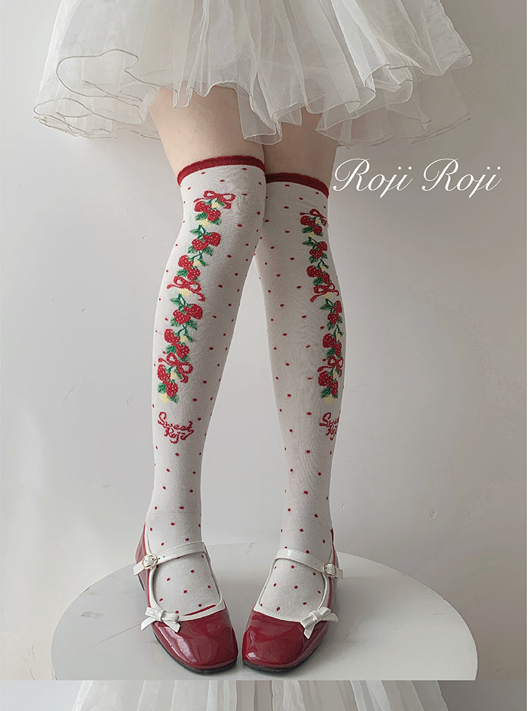 Roji Roji~Autumn Sweet Lolita Cotton Thigh-high Socks