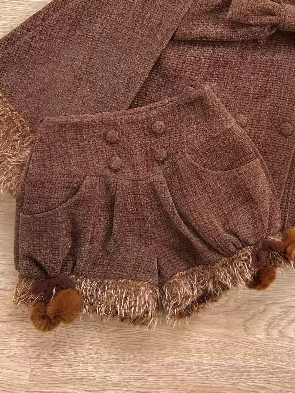 Tan Tuan~Rabbit & Bear~Winter Kawaii Lolita Cape and Shorts