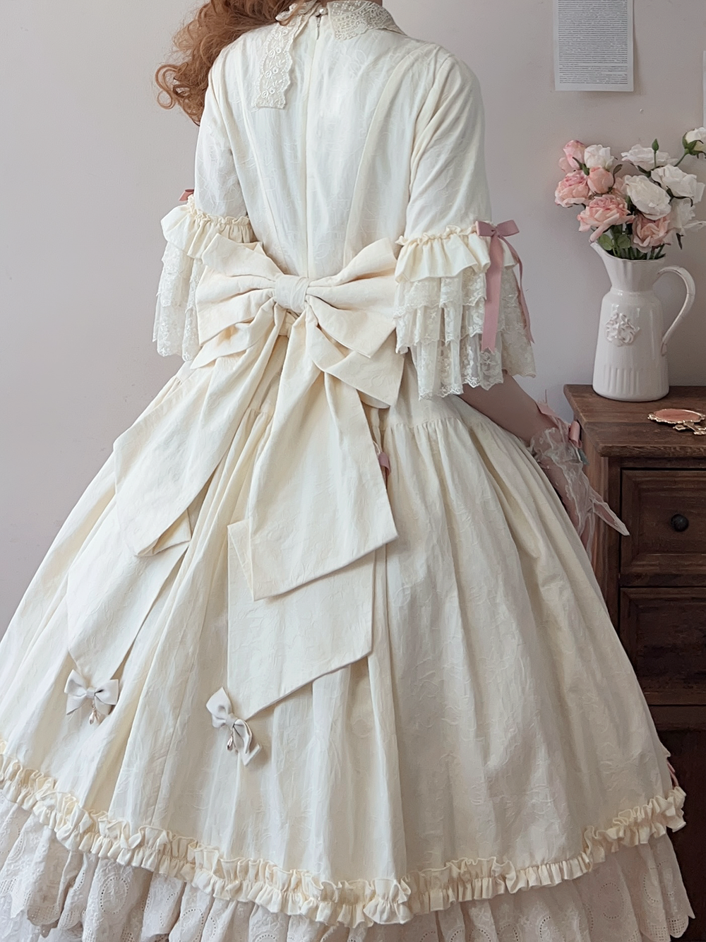 Miss Point~Lilyka Garden~Classic Lolita OP Dress Elegant Floral Wall Princess Sleeve